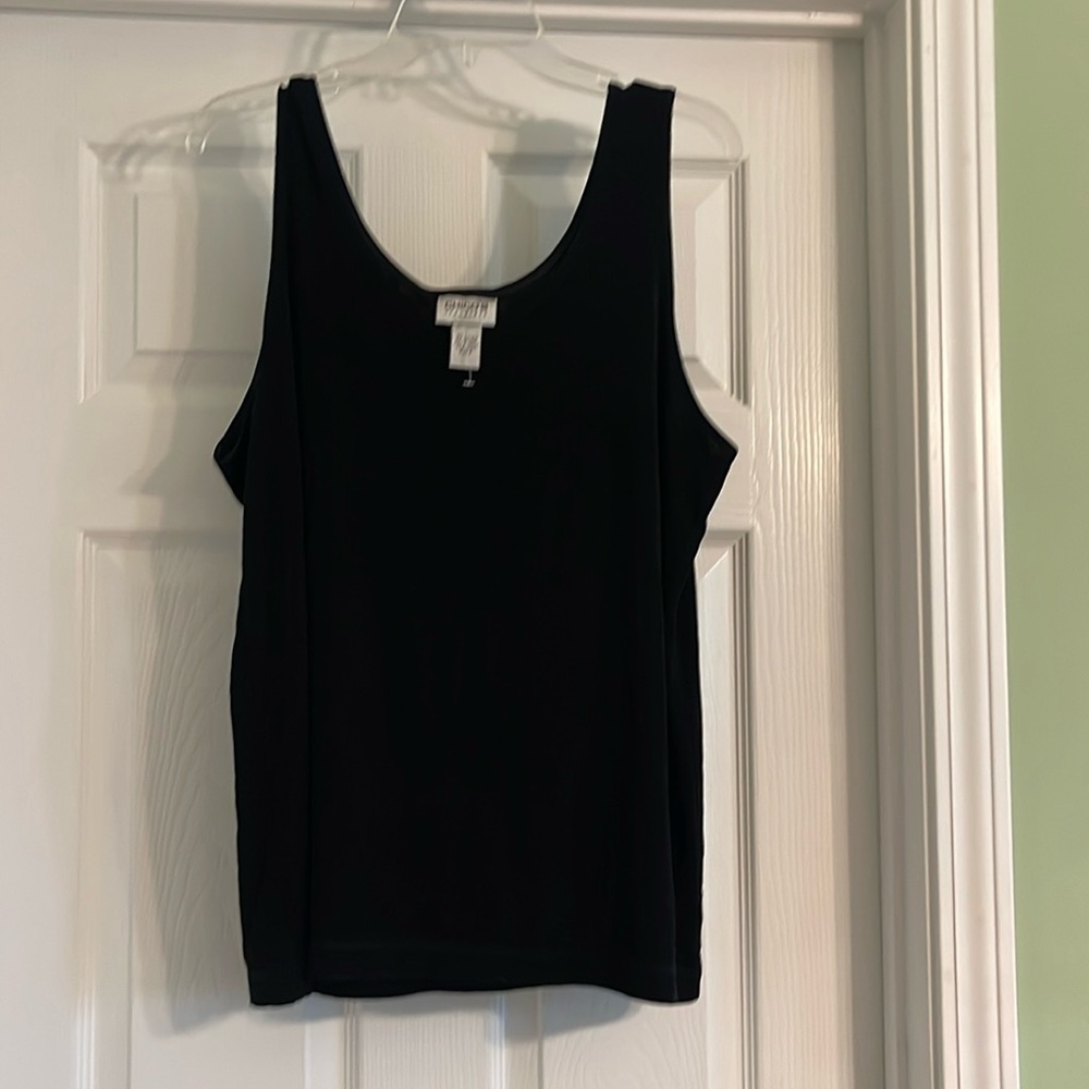 Chico's Travelers Scoop Neck Sleeveless Tank, Women's Size 3 (14-16) Black